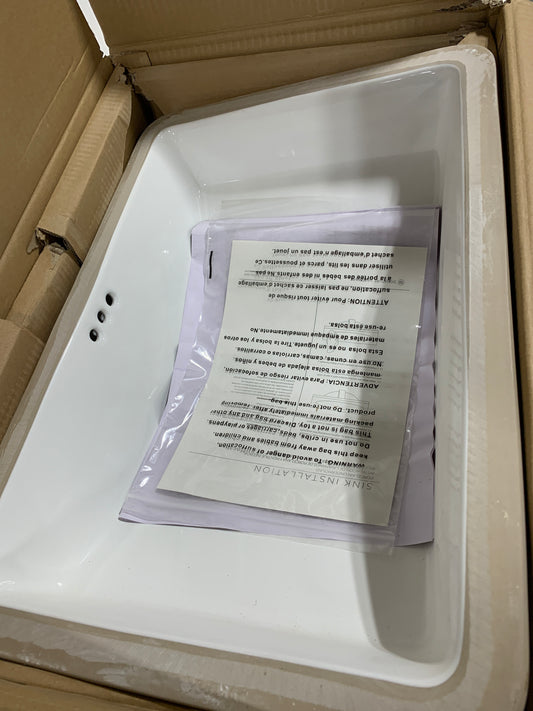 Signature Hardware 949141 Myers 21" Rectangular Porcelain Undermount Bathroom Sink White