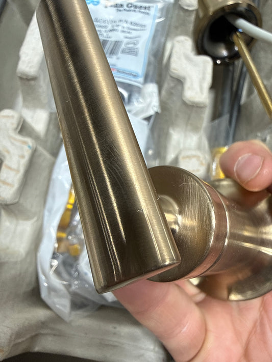 Scratch Missing Part Delta 35442-MPU-DST Altado 1.2 GPM Widespread Bathroom Faucet with Push Pop-up Drain Assembly Champagne Bronze