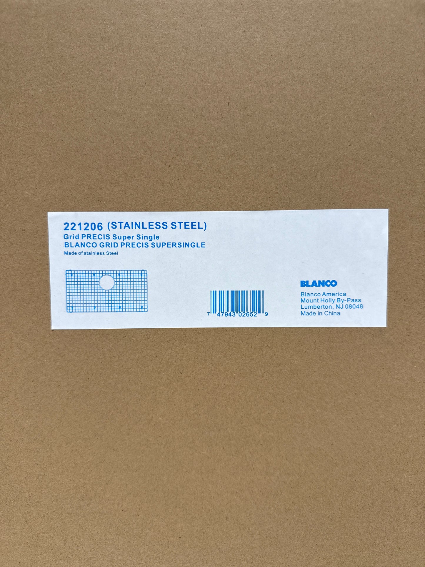 BLANCO 221206 PRECIS Super Single Kitchen Sink Grid