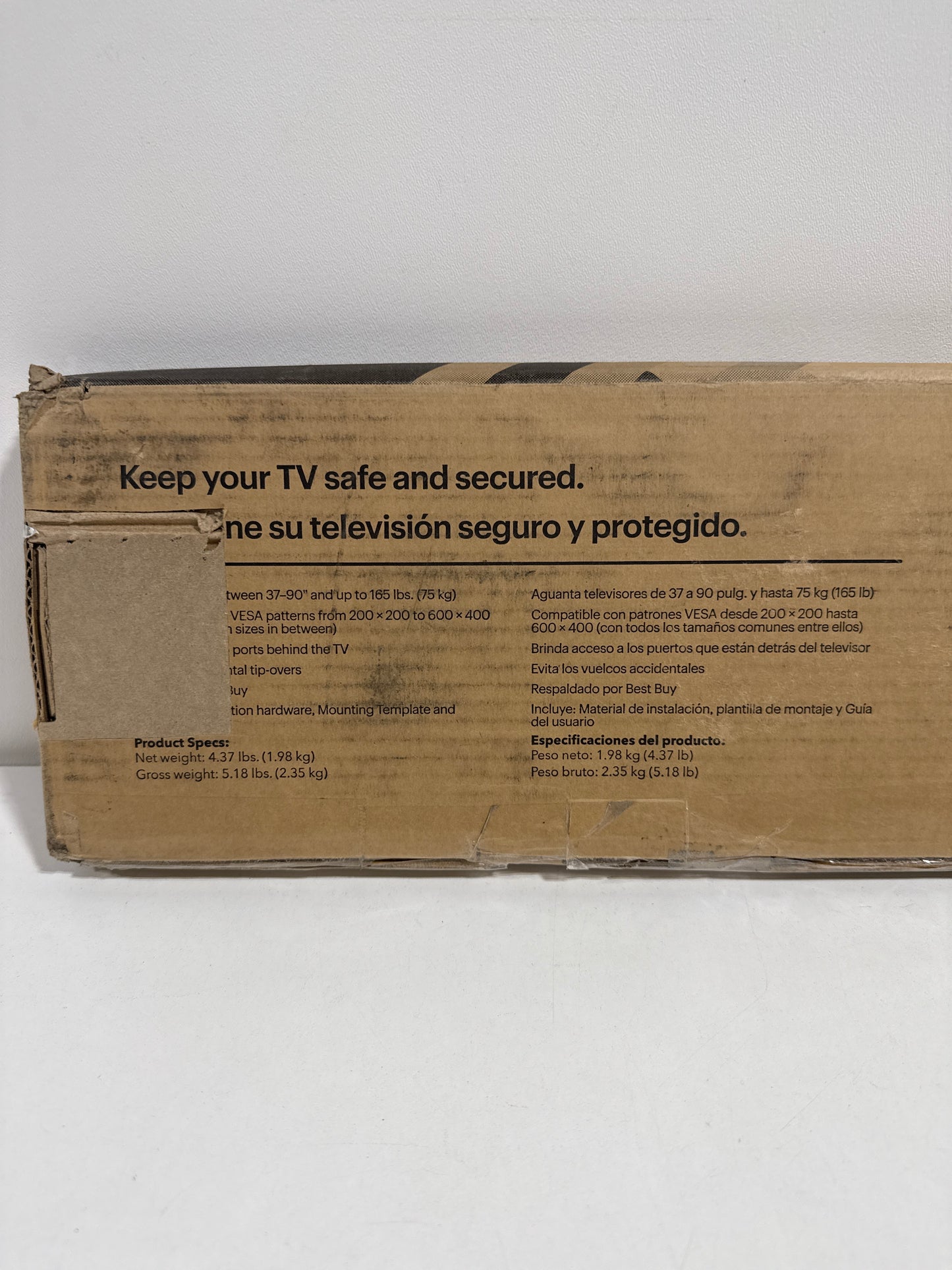 Best Buy Essentials - Fixed TV Wall Mount for Most 37–90" TVs - Black