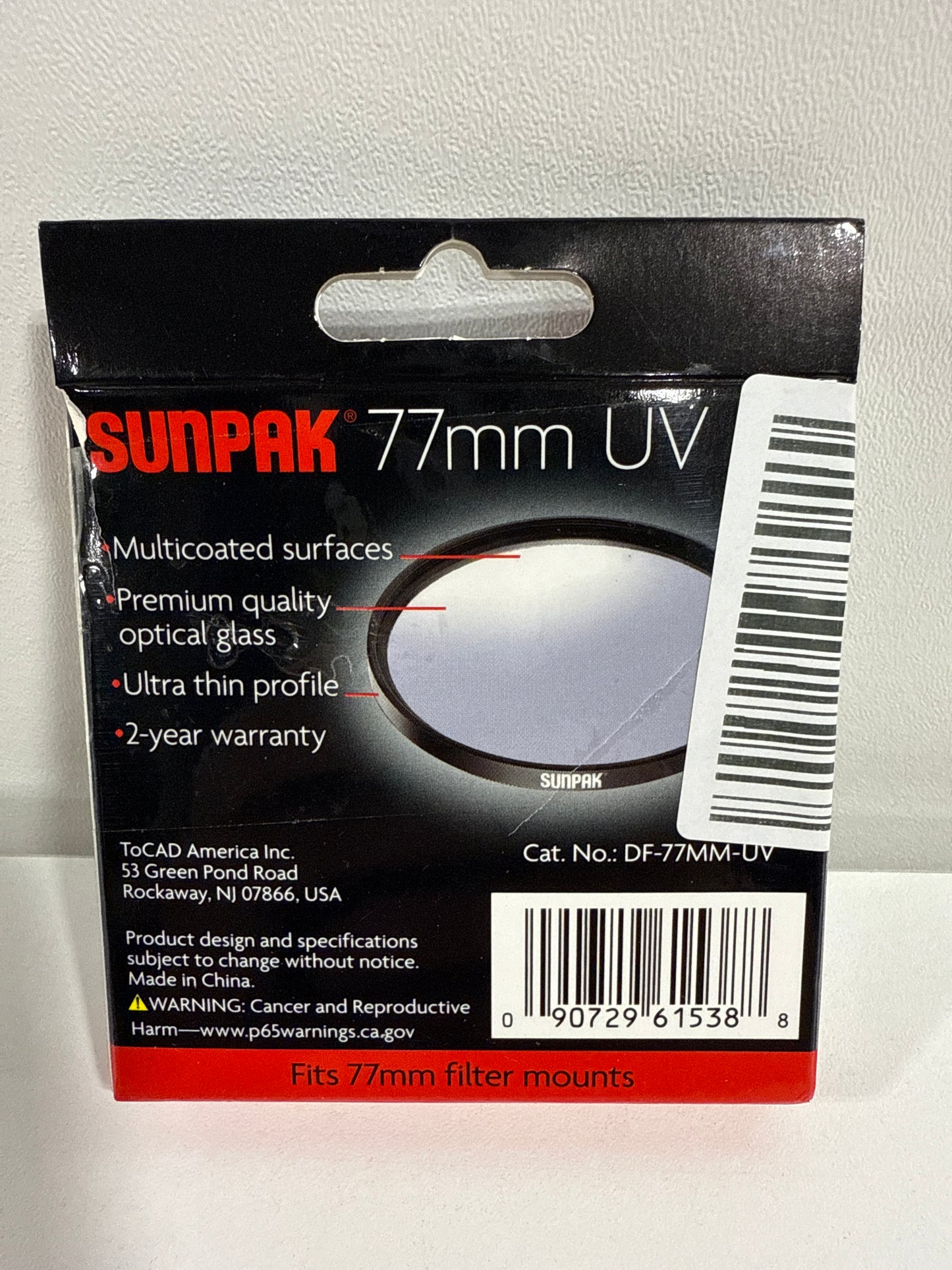 Sunpak - Circle 77mm Ultraviolet Lens Filter