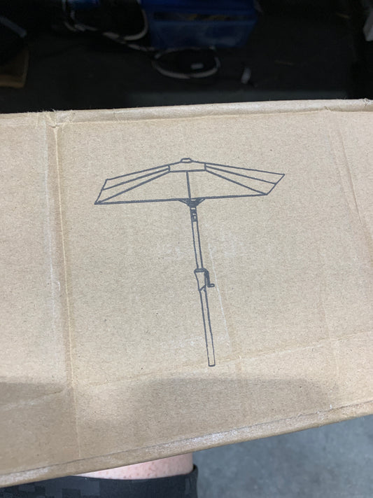 C-Hopetree 6-1/2 ft. x 10 ft. Rectangular Aluminum Market Push Button Tilt Patio Umbrella in Ivory Solution Dyed Polyester