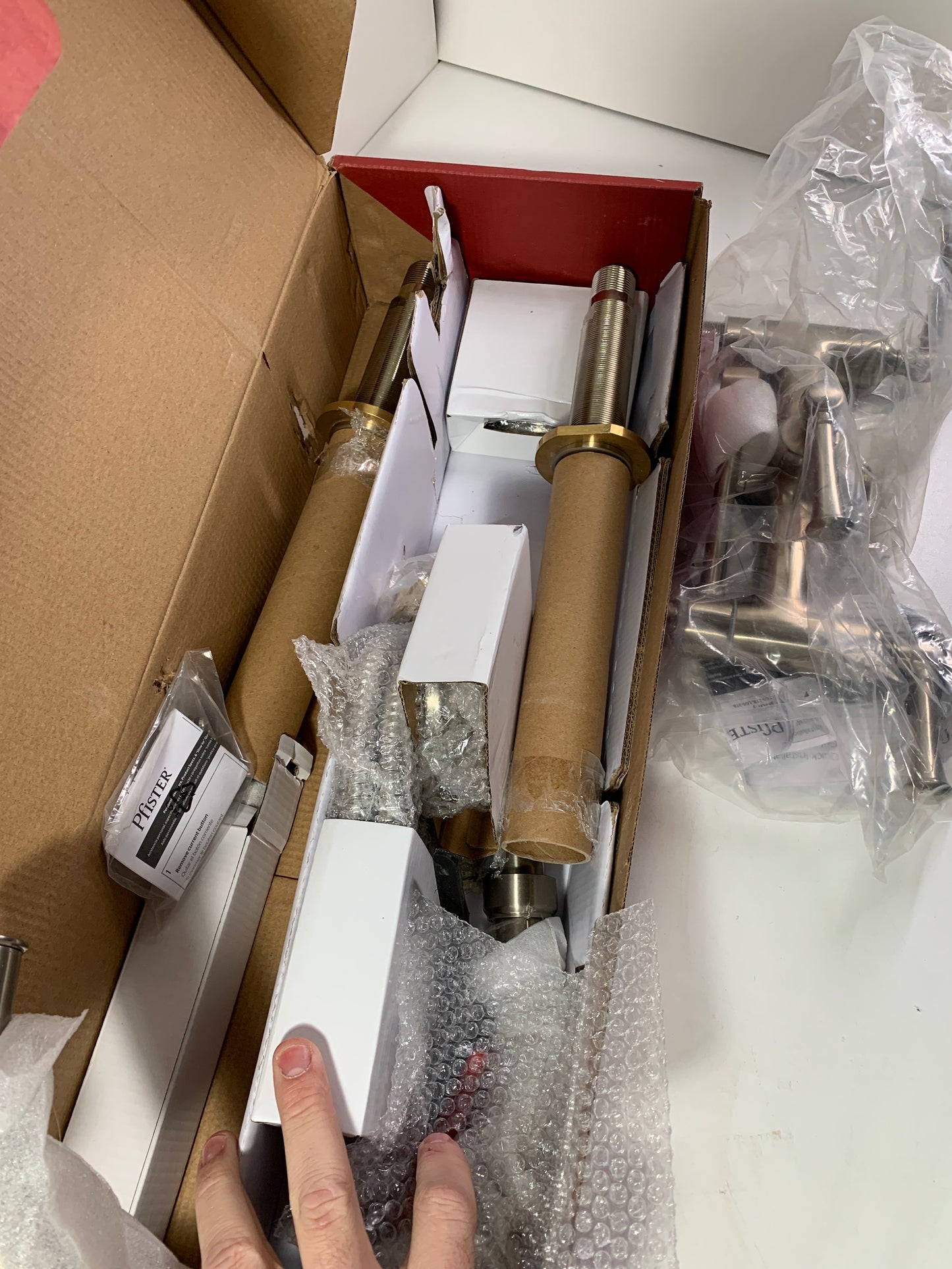 Pfister LG6-2TB Tisbury Deck Mounted Roman Tub Filler with Built-in Diverter - Includes Hand Shower Brushed Nickel