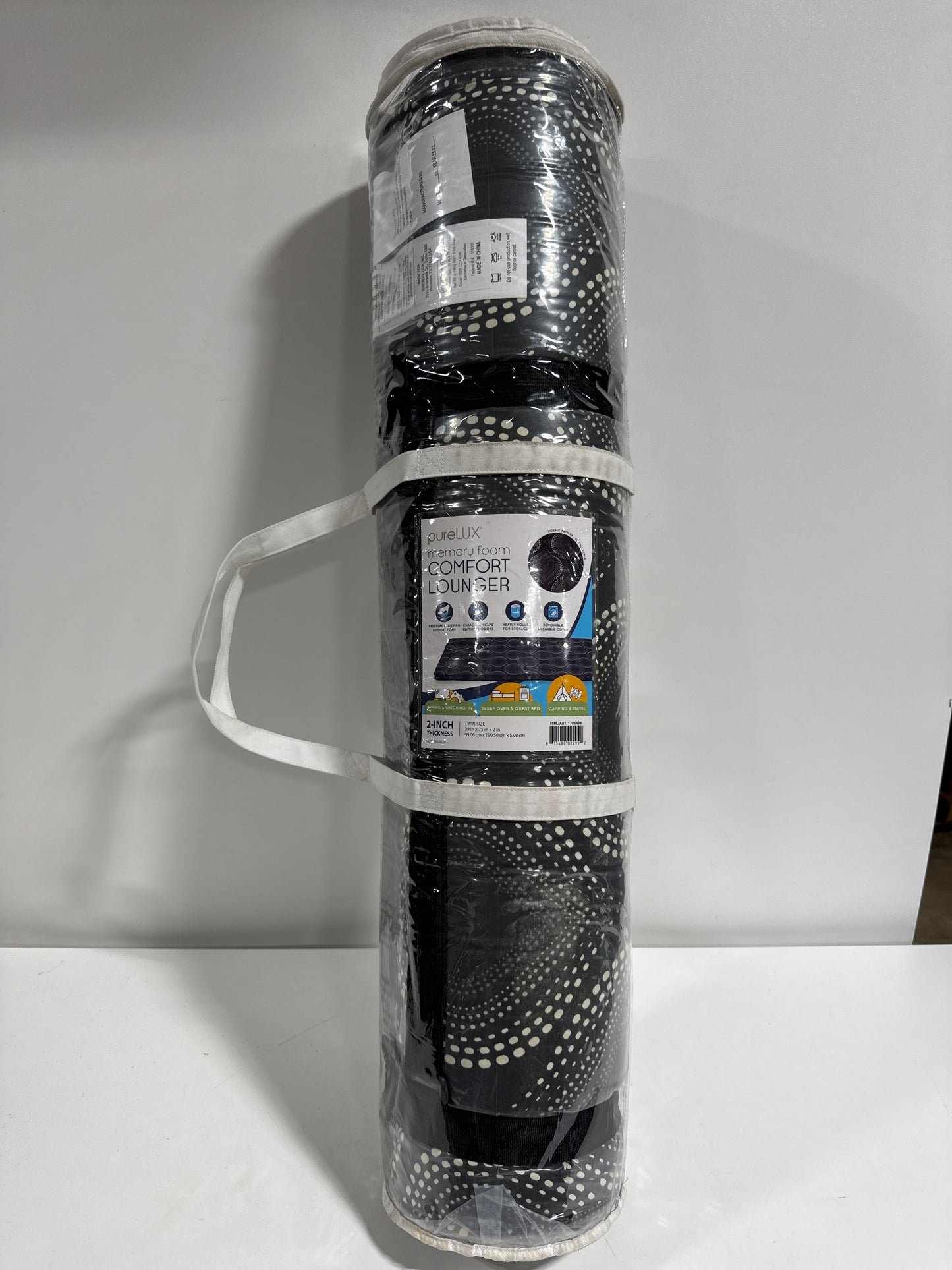 PureLux 2” Memory Foam Rollout Lounger, Assorted Designs