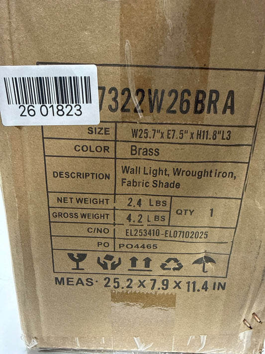 Living District Colson 3-Light Metal & Fabric Bath Sconce in Brass/White