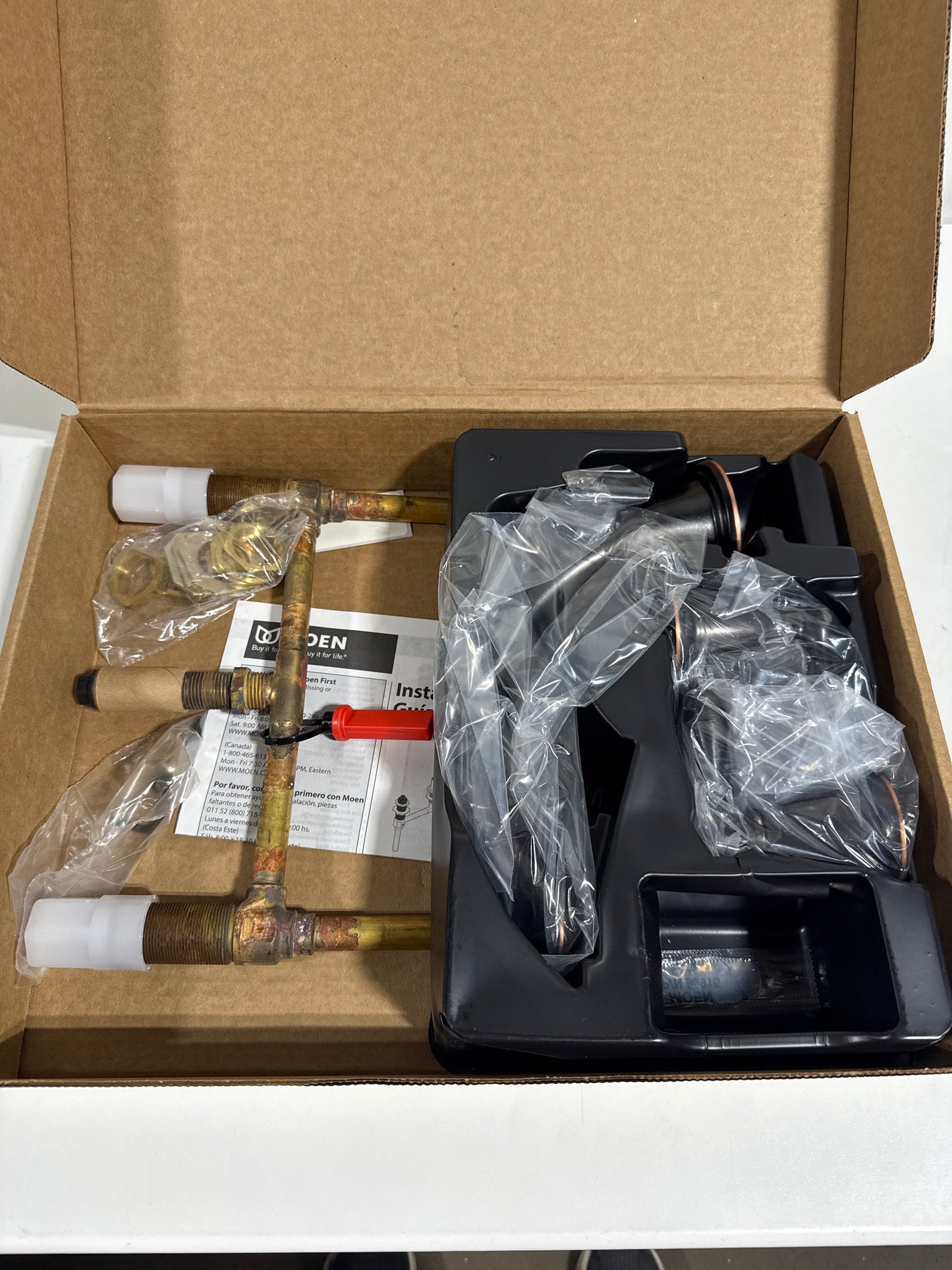 Moen 86440BRB Caldwell Two Handle Deck Mounted Roman Tub Faucet Trim and Valve Included, Mediterranean Bronze