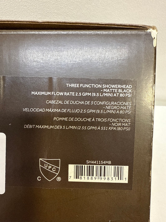 Signature Hardware 955102-25 2.5 GPM Multi Function Shower Head Matte Black