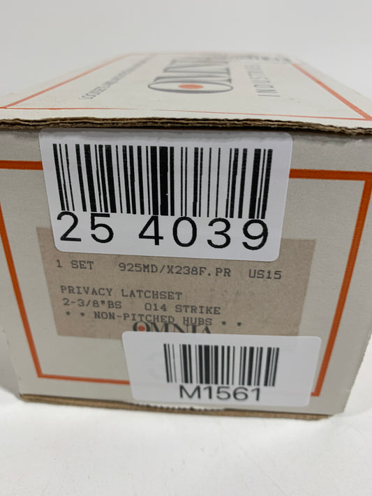 Omnia Prodigy Tubular Leverset w/ Modern Round Rose Satin Nickel Passage - 925MD/238F.PA15