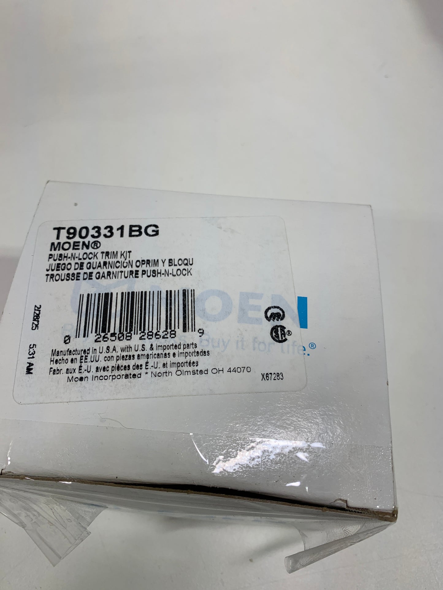 Moen T90331BG Push-N-Lock Tub and Shower Drain Kit with 1-1/2 Inch Threads Brushed Gold