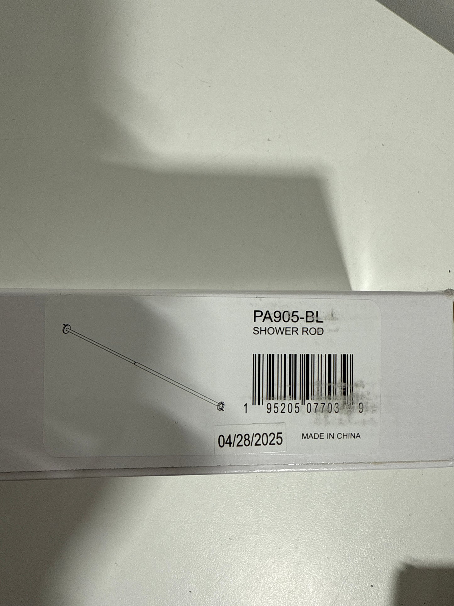 Peerless PA905 44" - 72" Straight Adjustable Shower Rod Matte Black