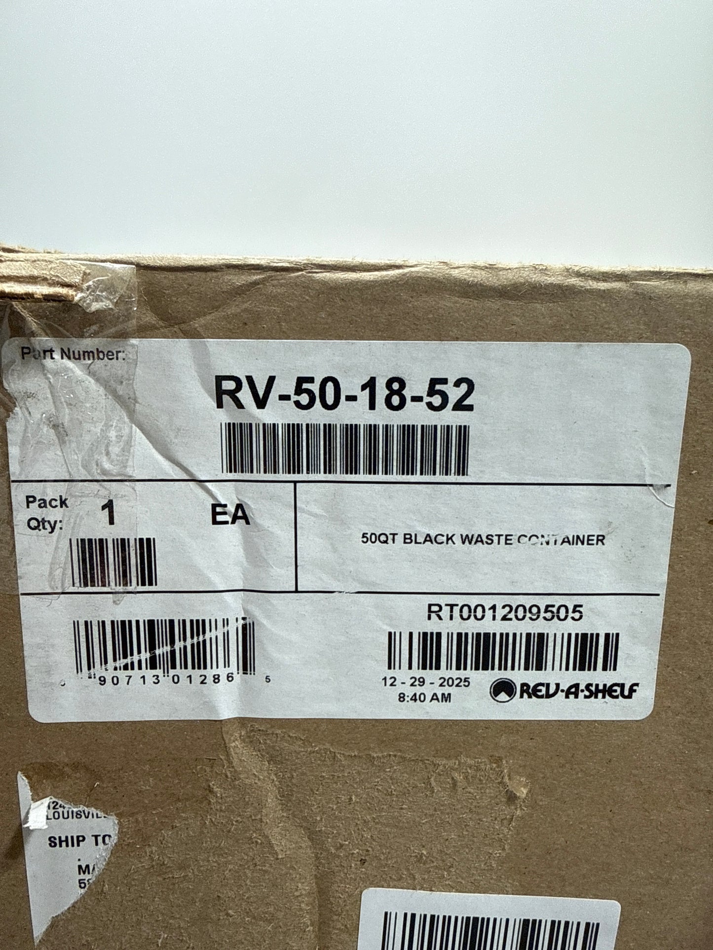 Rev-a-Shelf Black 50 Quart Replacement Container