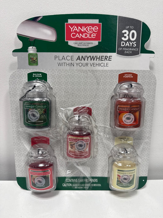 Yankee Candle Holiday Car Jar Ultimate Air Freshener 5 Pack, Assorted Scents- Limited Holiday Edition