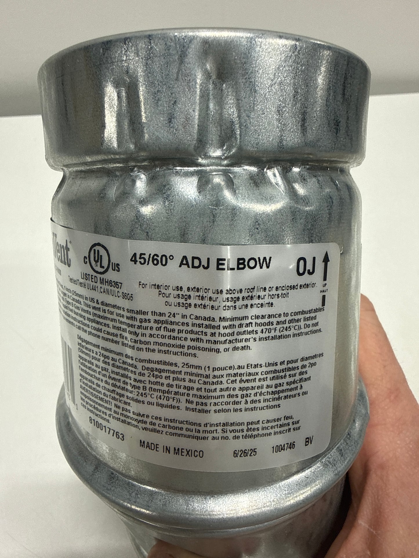 DuraVent 45/60 Adjustable Elbow - 3BVL45 - *Tools Hardware & Misc