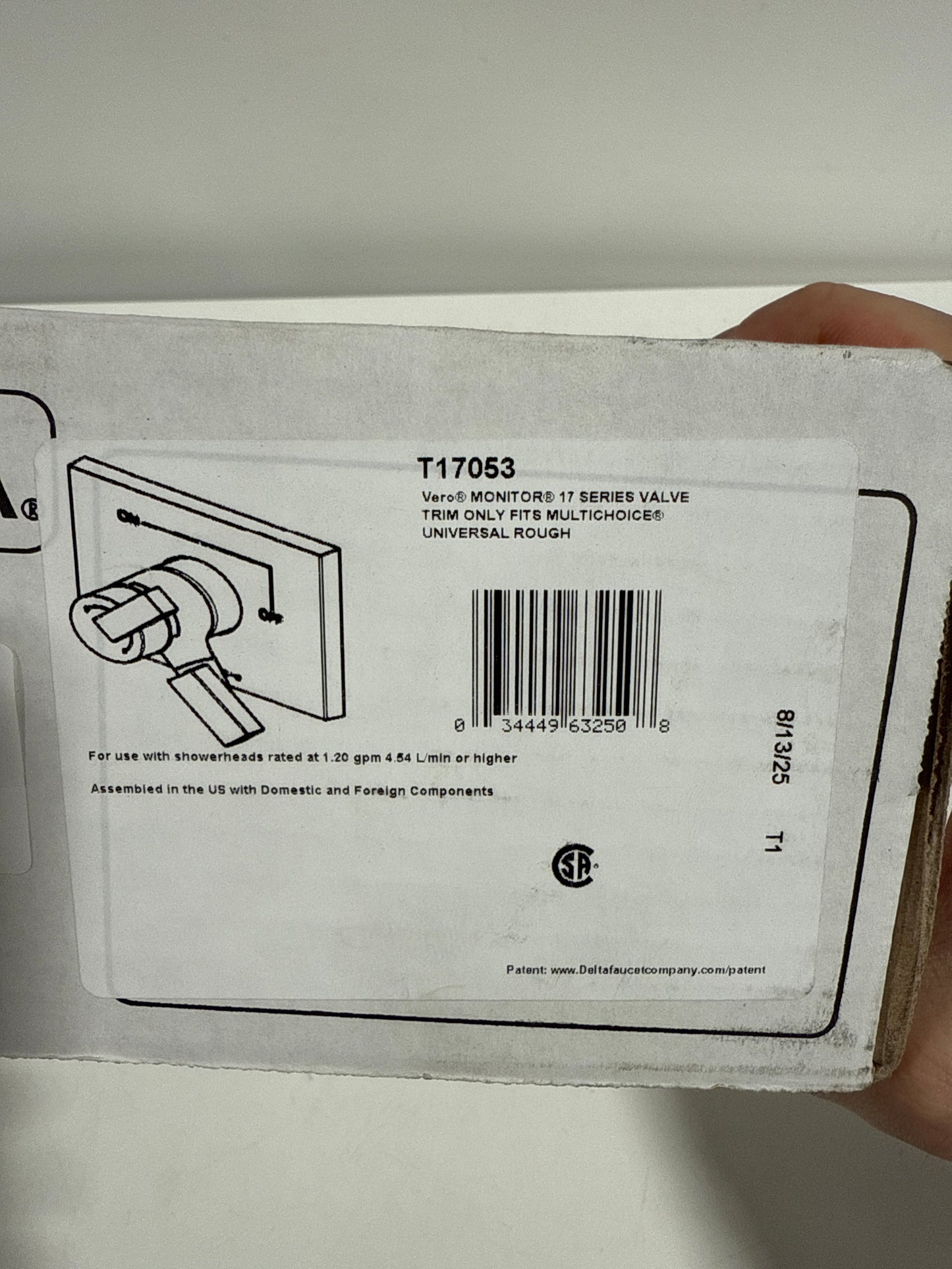 Delta T17053 Vero Monitor 17 Series Valve Only Trim