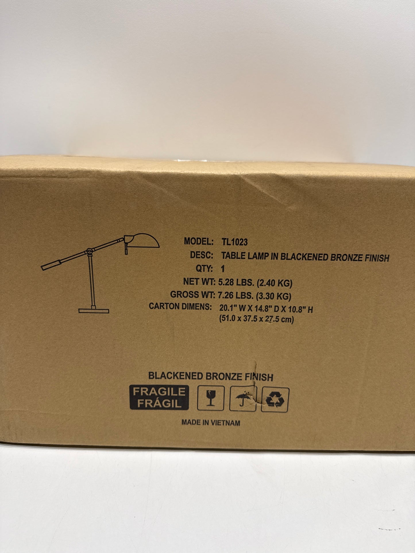 Dexter 23.25" Tall Boom Arm Table Lamp with Metal Shade in Blackened Bronze/Blackened Bronze