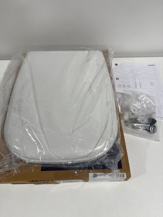 Duravit 006739 D-Code Elongated Closed-Front Toilet Seat with Soft Close White