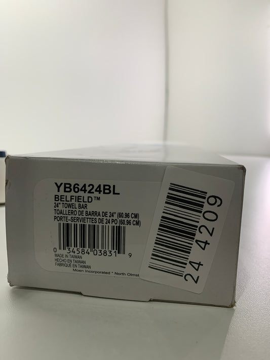 Moen YB6424 Belfield 24" Towel Bar Matte Black Bathroom Hardware and Accessories Bathroom Hardware Towel Bars