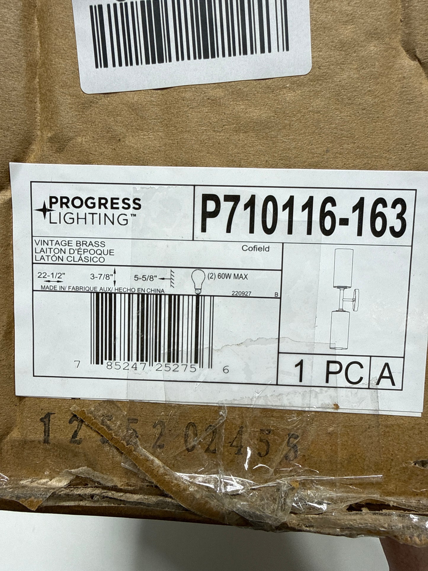 Cofield Collection Two-Light Vintage Brass Transitional Wall Bracket