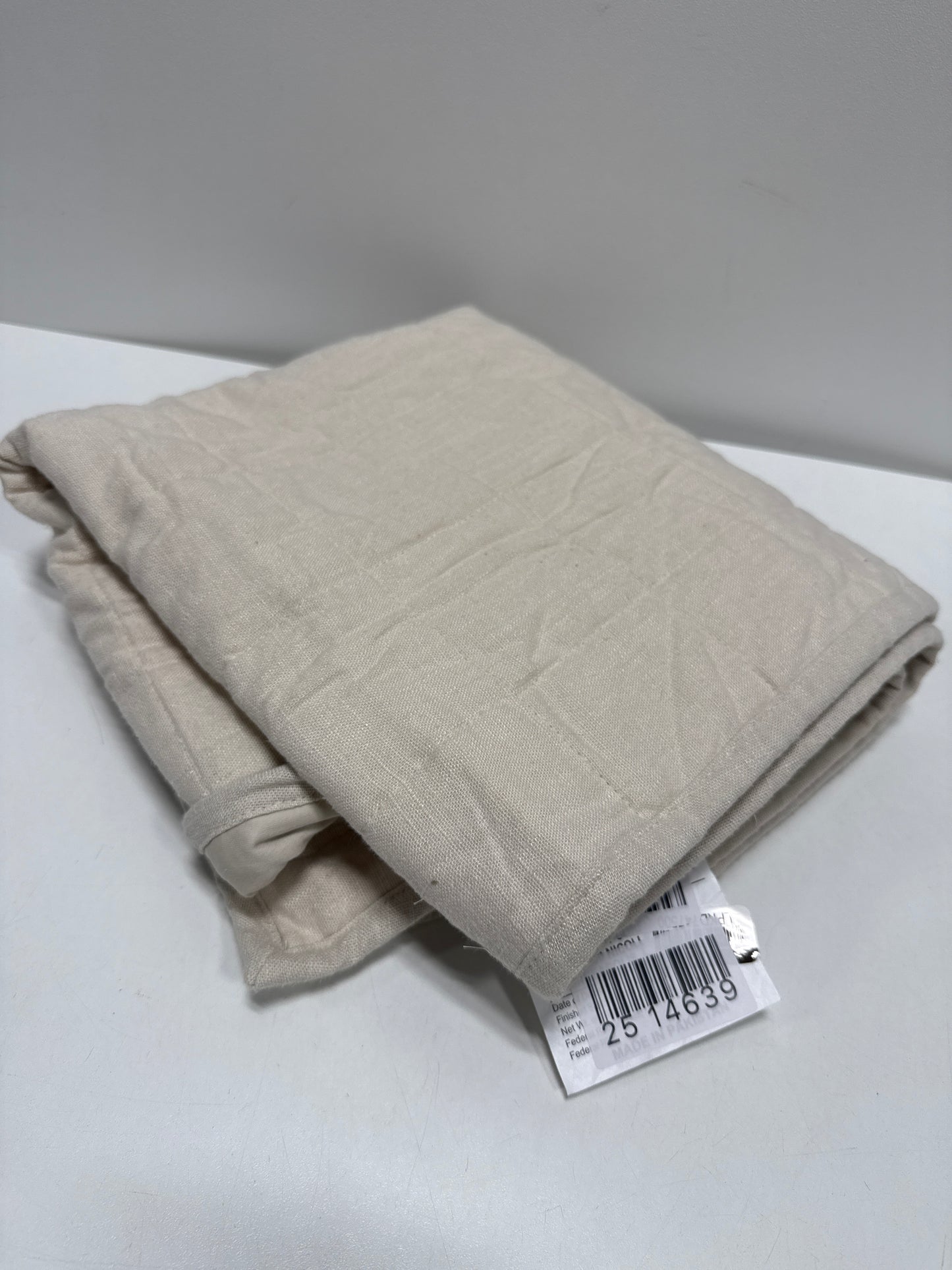 King Heavyweight Linen Blend Quilt Pillow Sham Natural - Casaluna™: Rayon & Cotton, Diamond Pattern, Zipper Closure