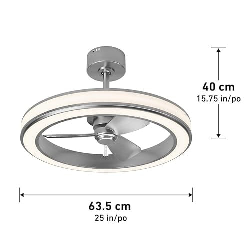 Artika Edwin 25’’’ LED Chandelier Ceiling Fan Fandelier Silver - *Lighting & Electrical
