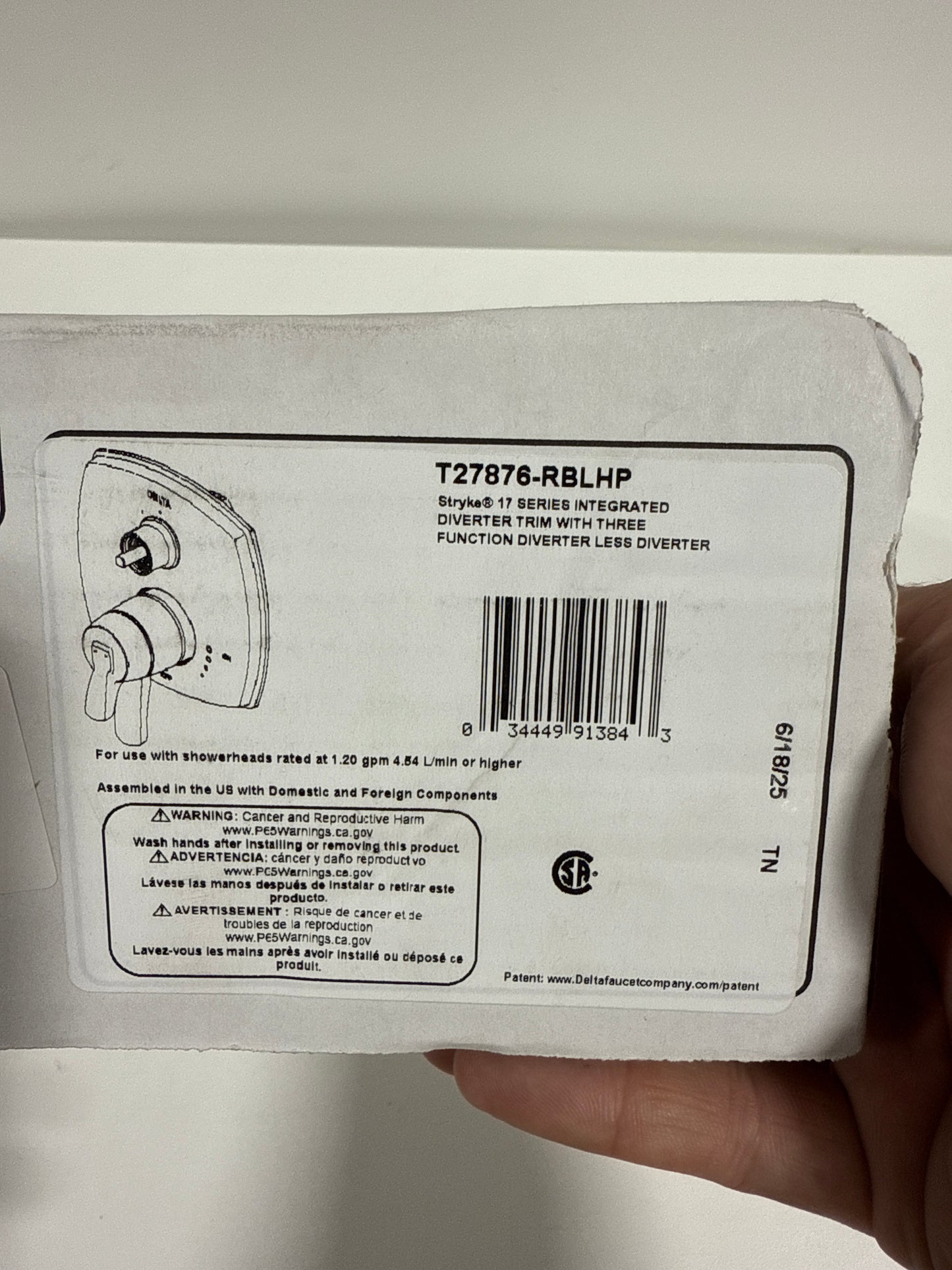 Delta T27876-Lhp Stryke 17 Series Pressure Balanced Valve Trim - Bronze