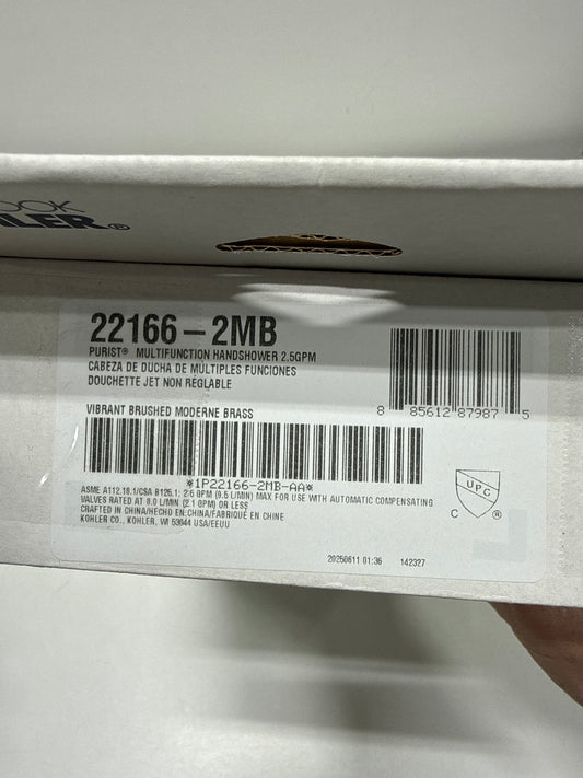 Kohler 22166-2MB Purist® Four-function handshower, 2.5 gpm, Vibrant Brushed Moderne Brass