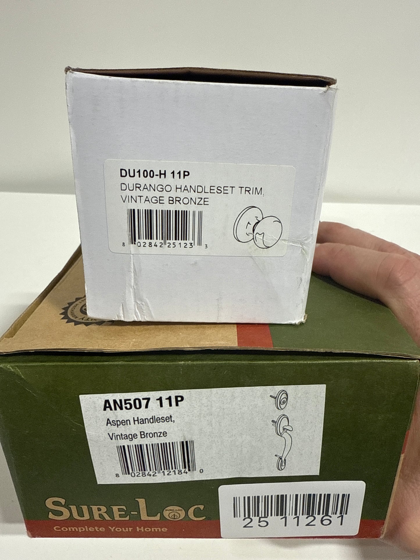 Sure-Loc AN507 Aspen Sectional Single Cylinder Keyed Entry Exterior Pack Handleset Vintage Bronze Door