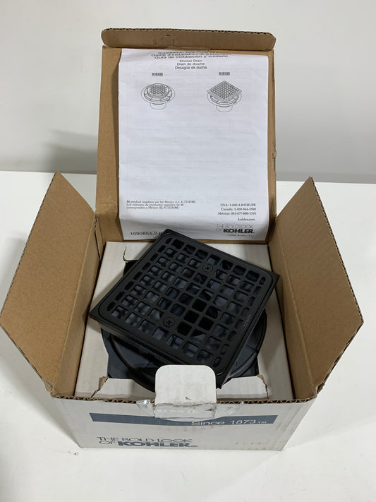 See Desc KOHLER K-9136 Clearflo Square Design Tile-in Shower Drain