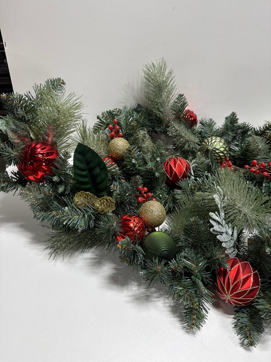 Kirkland 9’ Decorated Garland with Pre-Lit Micro LED LIghts Assorted Colors - *Christmas & Seasonal