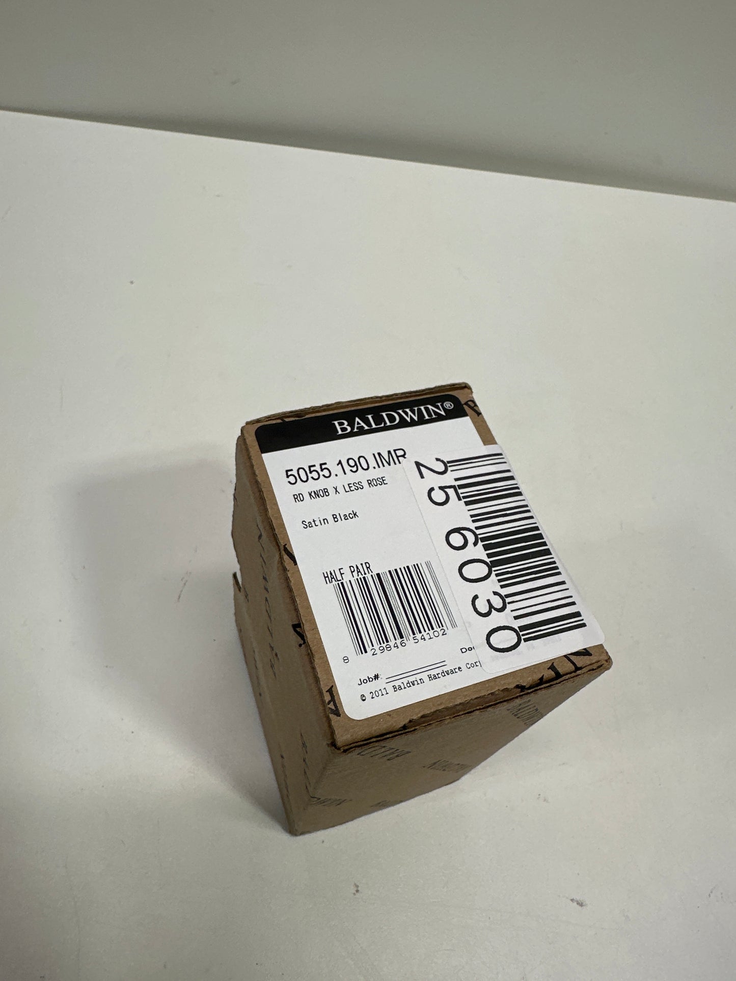 Baldwin 5055190IMR Individual Estate Knob Without Rosettes Satin Black