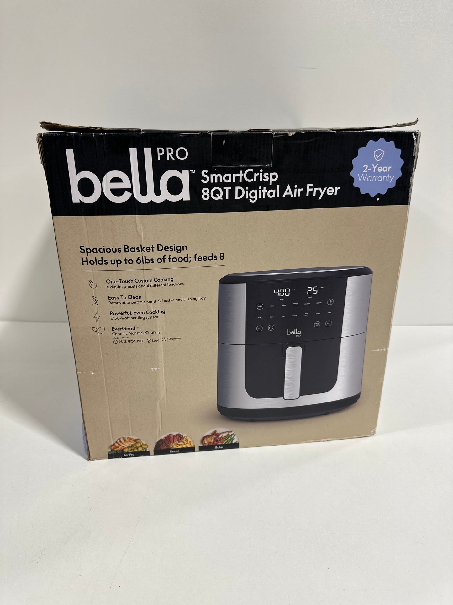 bella PRO - SmartCrisp 8-qt. Touchscreen Air Fryer - Stainless Steel