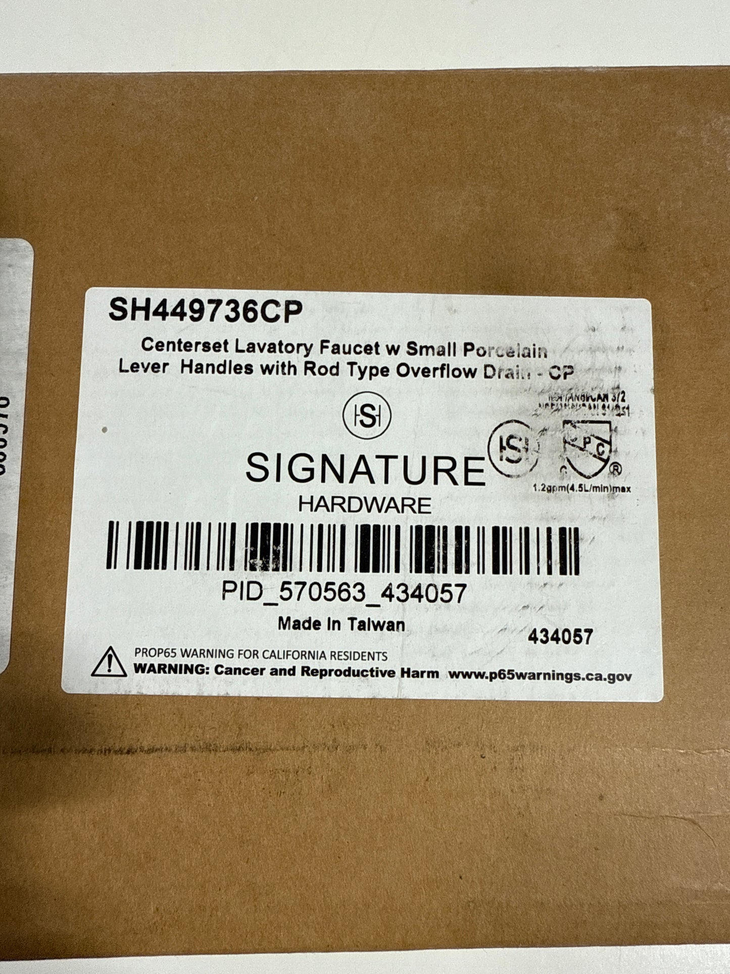 Signature Hardware 338783 Teapot Centerset Bathroom Faucet with Small Porcelain Lever Handles and Pop-Up Drain Assembly