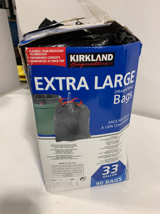 Kirkland Signature Drawstring Trash Bags - 33 Gallon - Xl Size - (90 Count)