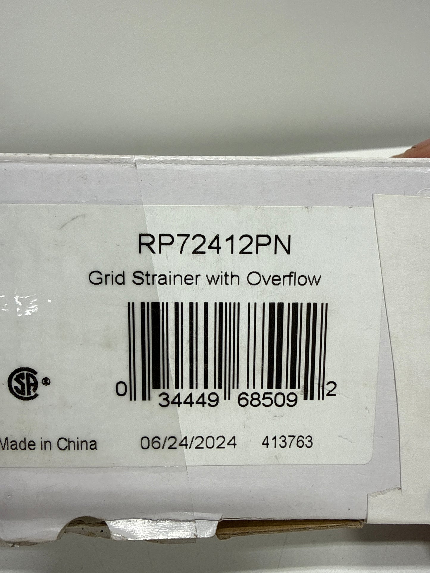 Used Brizo RP72412 1-5/8" Grid Drain Assembly with Overflow Brilliance Polished Nickel