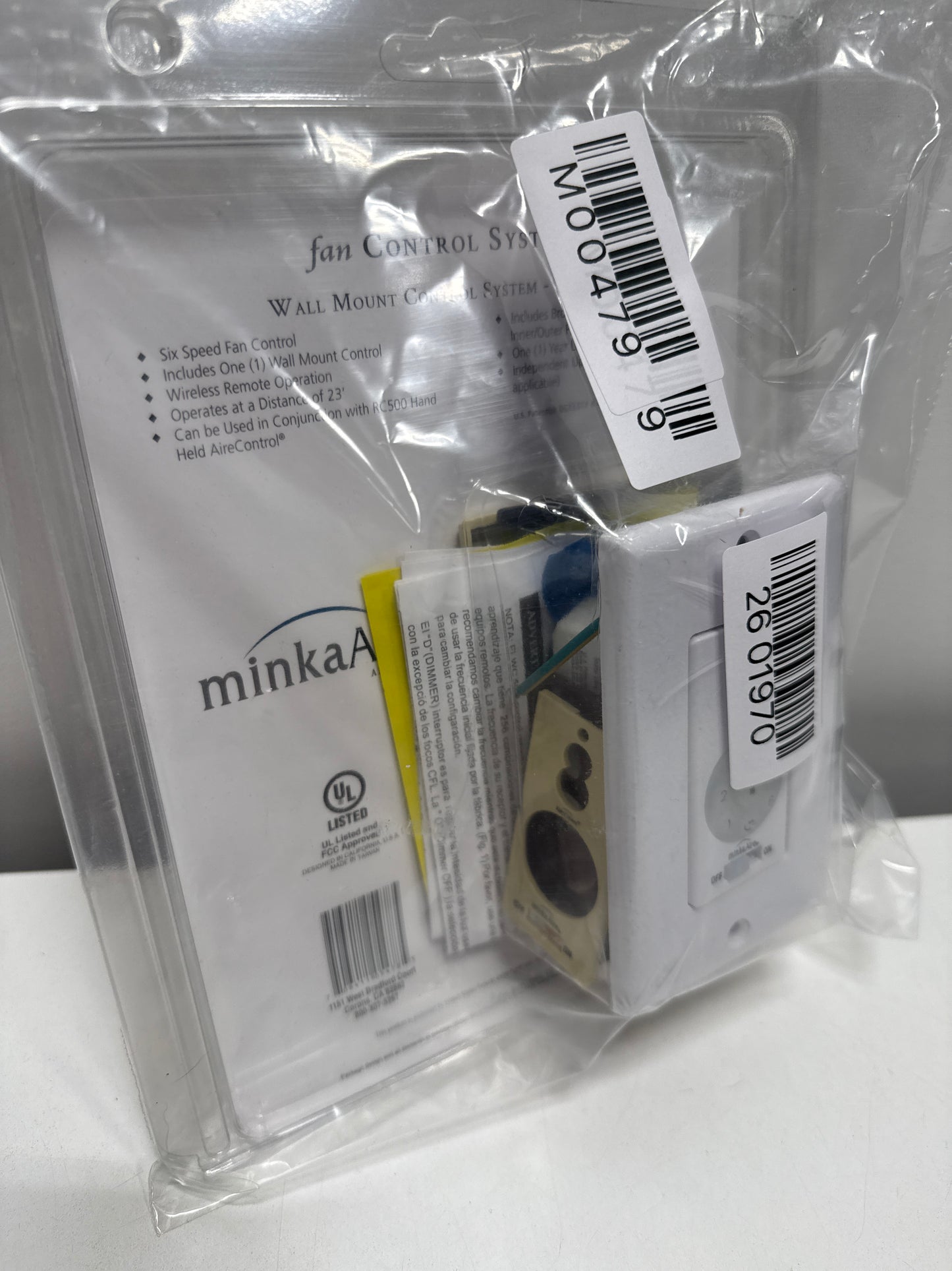 Minka-Aire DC Fan Wall Remote Control Full Fuction - White - WC500