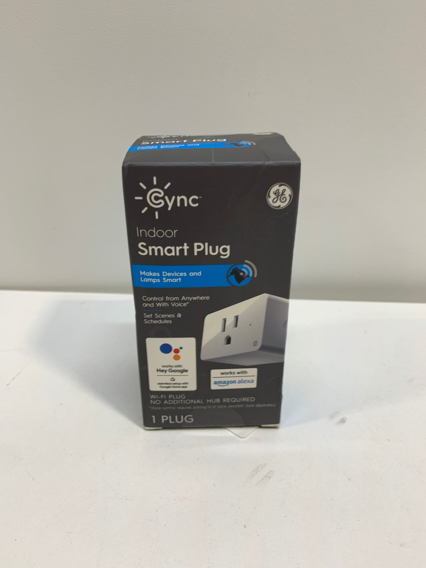 GE Lighting Cync on/Off Smart Plug with Built-in Wi-Fi Bridge Bluetooth and Wi-Fi Alexa + Google Home Compatible 1-Pack