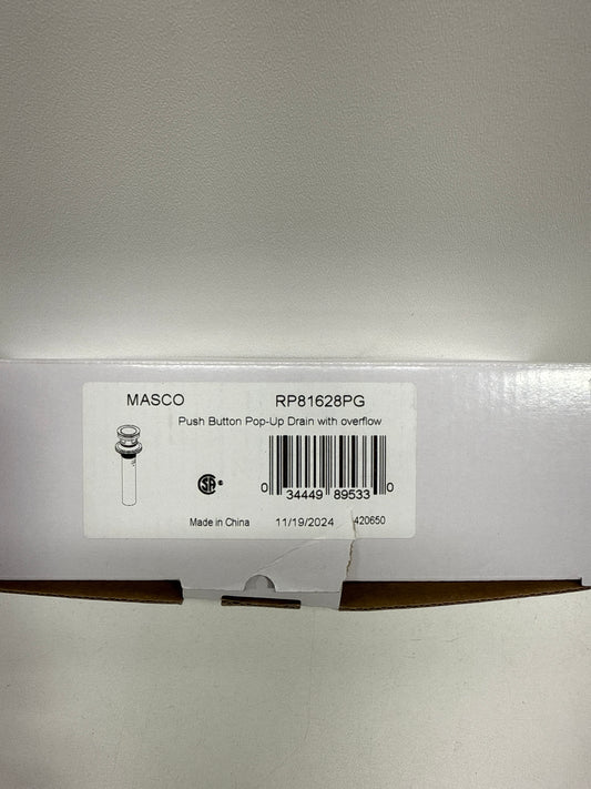 Brizo 1-5/8" Push Pop-Up Drain Assembly with Overflow Gold