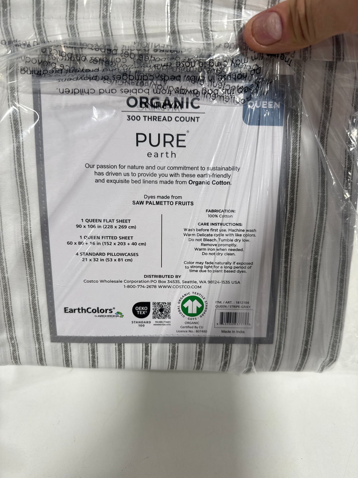 Pure Earth Organic 300 Thread Count 6-piece Sheet Set Queen
