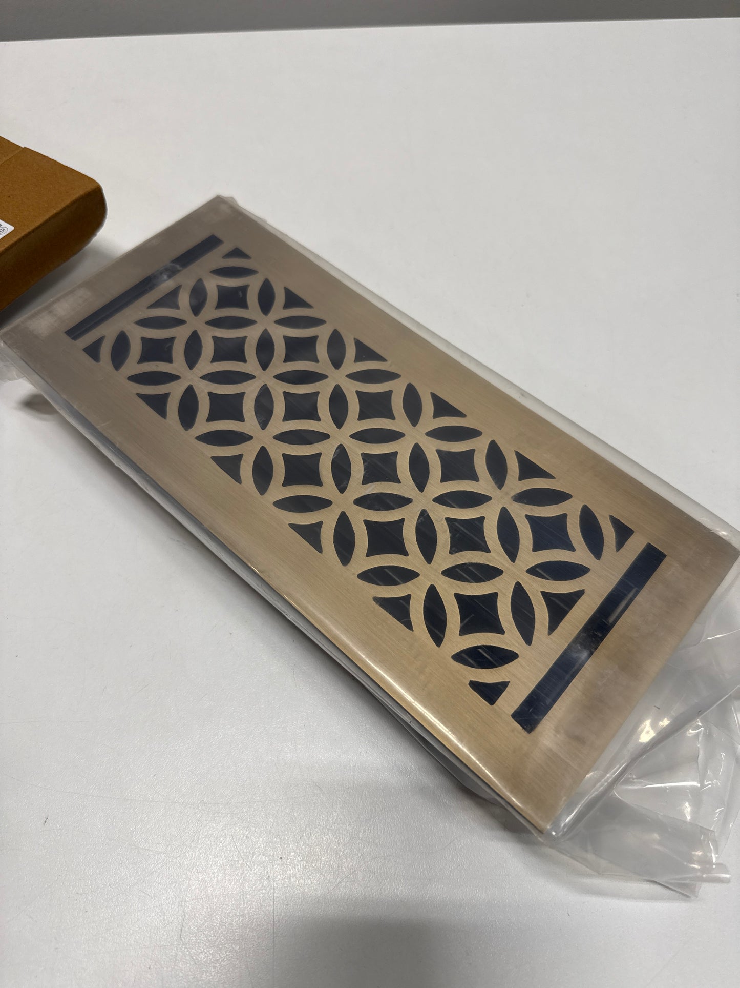 Signature Hardware 438260 Pasteur Brass Floor Register - 4" x 10"