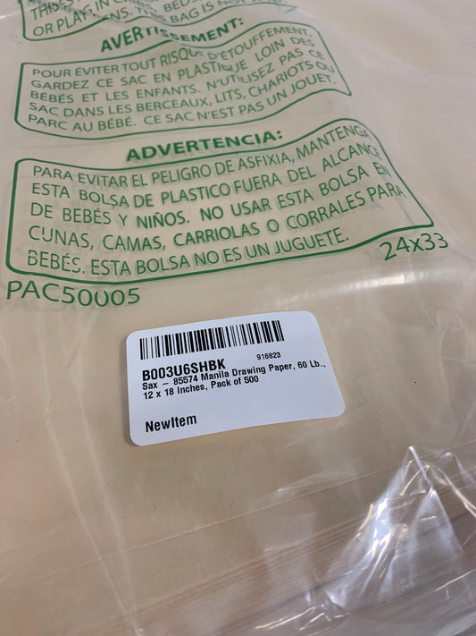 Sax 85574 Manila Drawing Paper 60 Lb 12 X 18 Inches Pack of 500