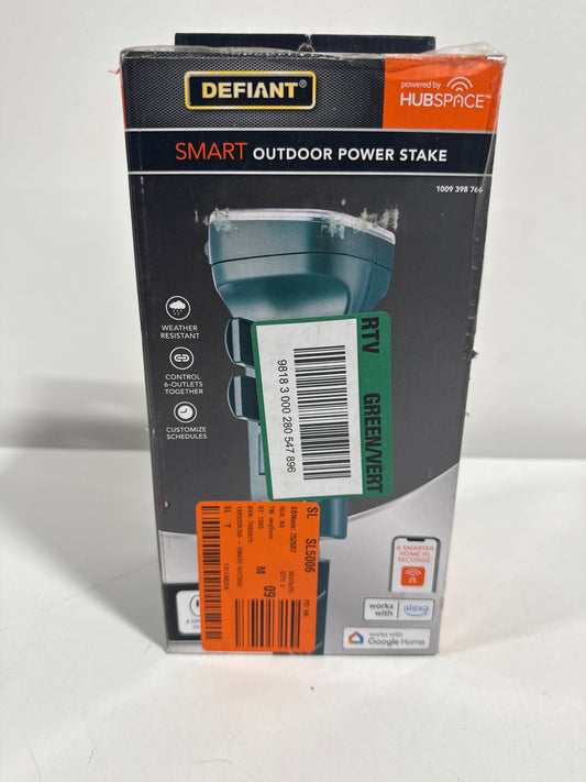 Smart Outdoor 4 Ft. 6-Outlet Power Stake Timer Powered by Hubspace