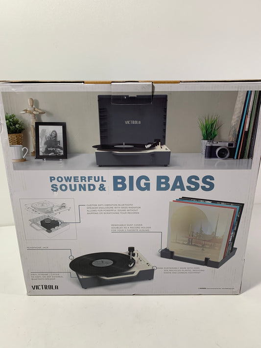 Victrola Re-Spin Sustainable Bluetooth Suitcase Record Player, One Size, Gray