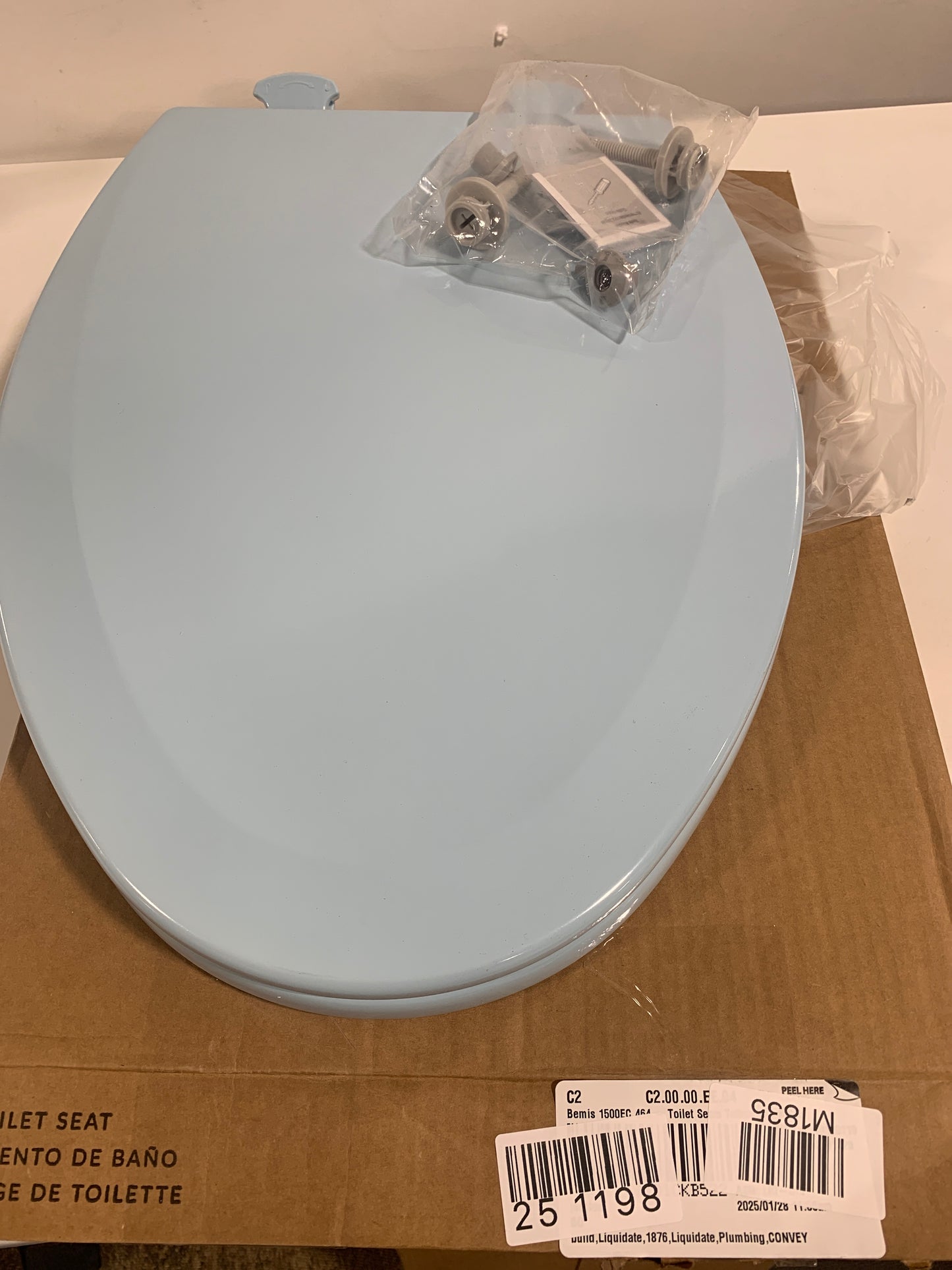 Church Seat 1500EC 464 Lift-Off Elongated Closed Front Toilet Seat in Dresden Blue