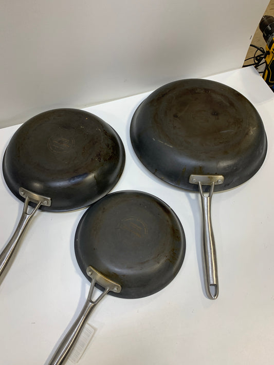 Used Tramontina 3-pack Hard Anodized Aluminum Ceramic Nonstick Fry Pan Set