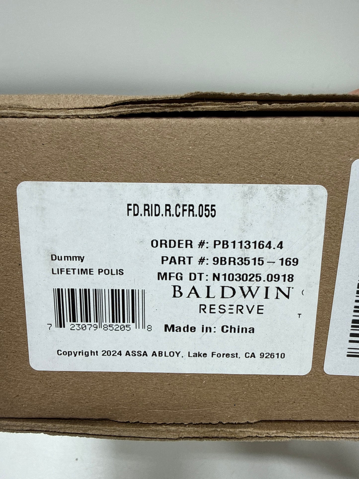 Baldwin FD.RID.R.CFR Riddling Non-Turning Two-Sided Dummy Door Lever Set with Contemporary 5" Rose from the Reserve Collection Lifetime Polished