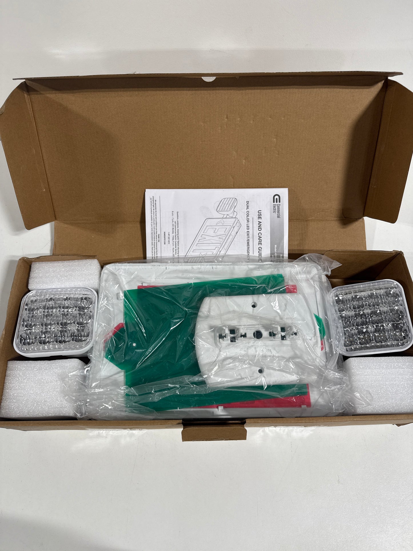 Combo 14-Watt Equivalent Integrated LED White Exit Sign and Emergency Light with Ni-Cad 9.6-Volt Battery