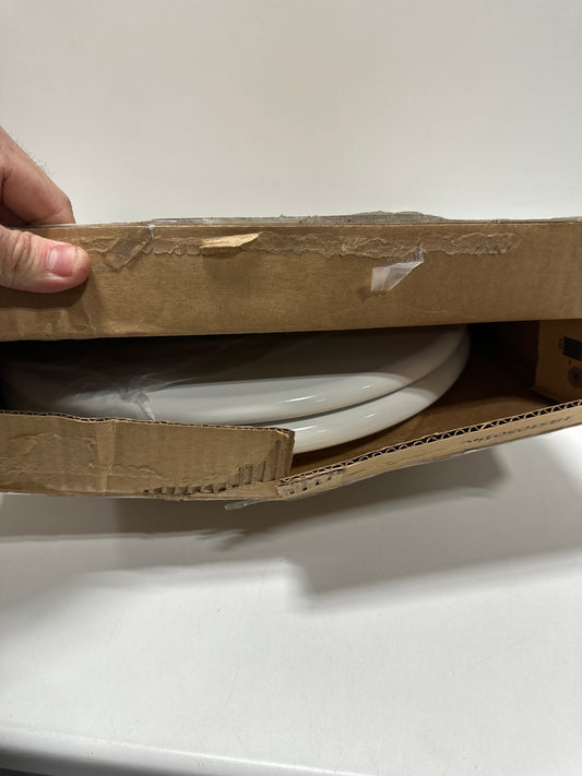 Church 540EC 000 Wood Toilet Seat with Cover White Non-Corrosive Bolts and Wing Nuts by Bemis