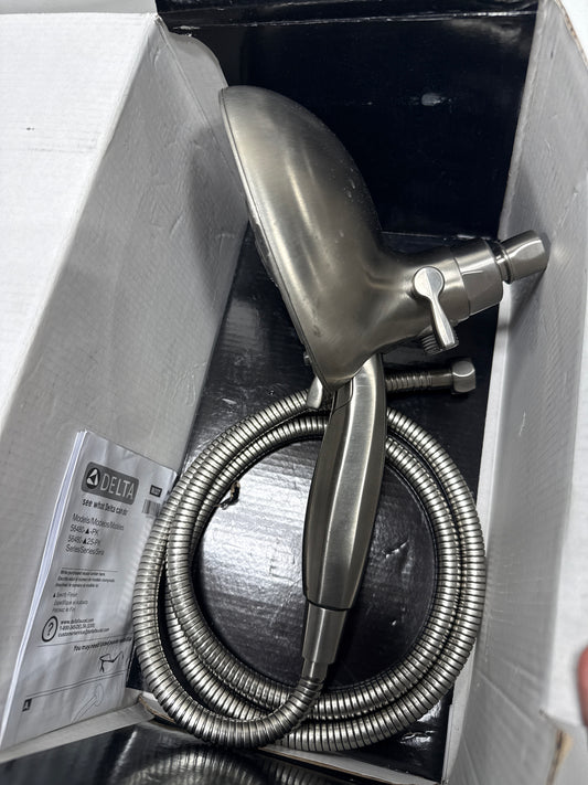 Used Delta In2ition 2.5 GPM Multi Function Shower Head with Touch-Clean, MagnaTite, and H2Okinetic Technology