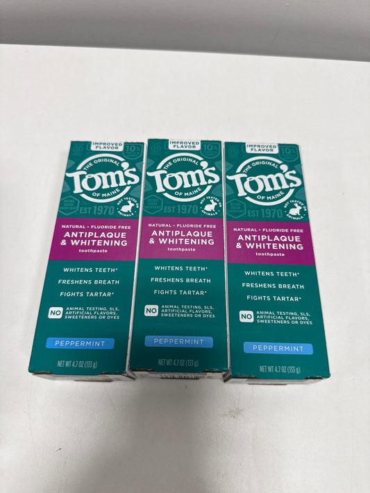 Tom's of Maine Antiplaque and Whitening Toothpaste, 4.7 oz, 3-pack