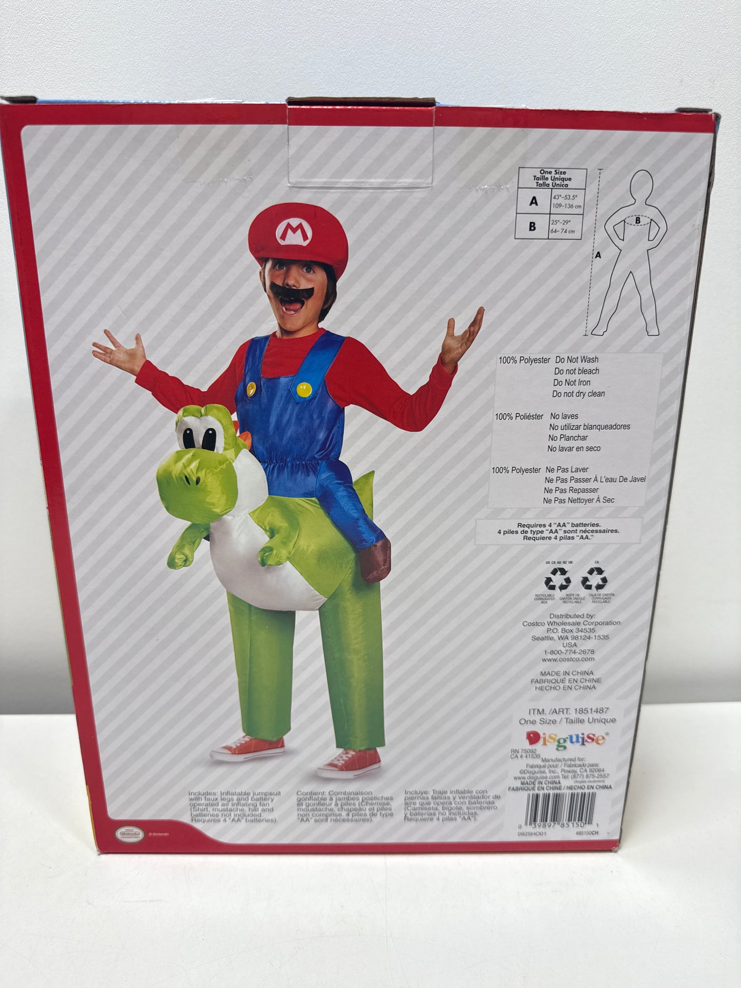 Mario Riding Yoshi Inflatable Halloween Costumes for Kids